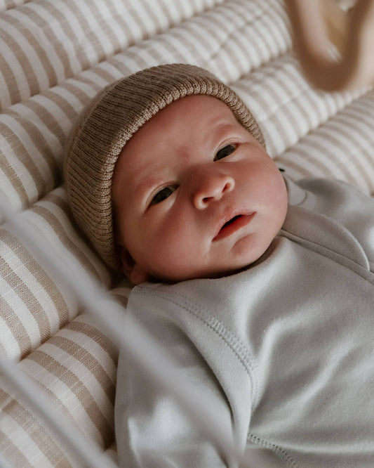 MERINO RIBBED BEANIE | WALNUT