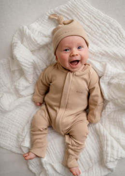 APPLE ONESIE | BEIGE