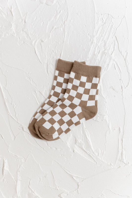 CHECKERED SOCKS | CHOCOLATE