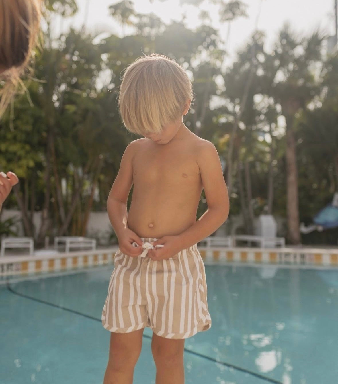 STRIPE SHORTS | BROWN