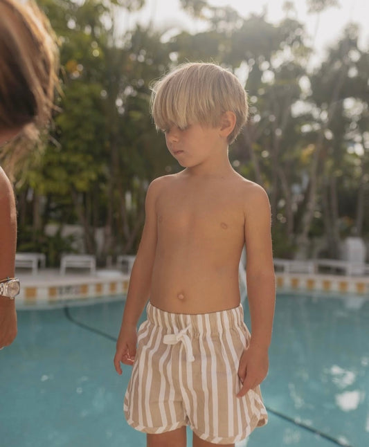 STRIPE SHORTS | BROWN