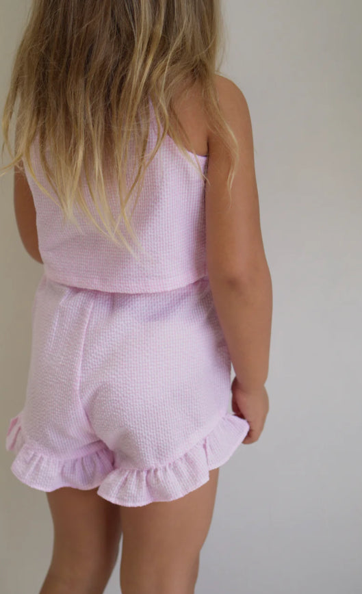 SHORT SET | PINK FRILL