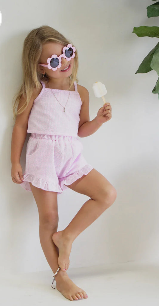 SHORT SET | PINK FRILL