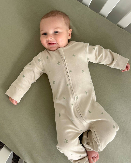 PRINTED ONESIE | SAGE STAR