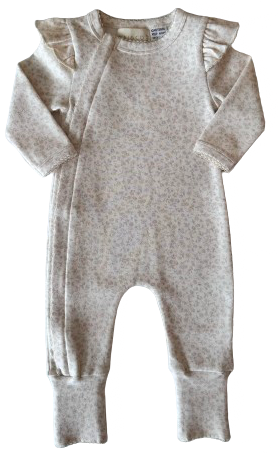 APPLE FRILL ONESIE | BEIGE