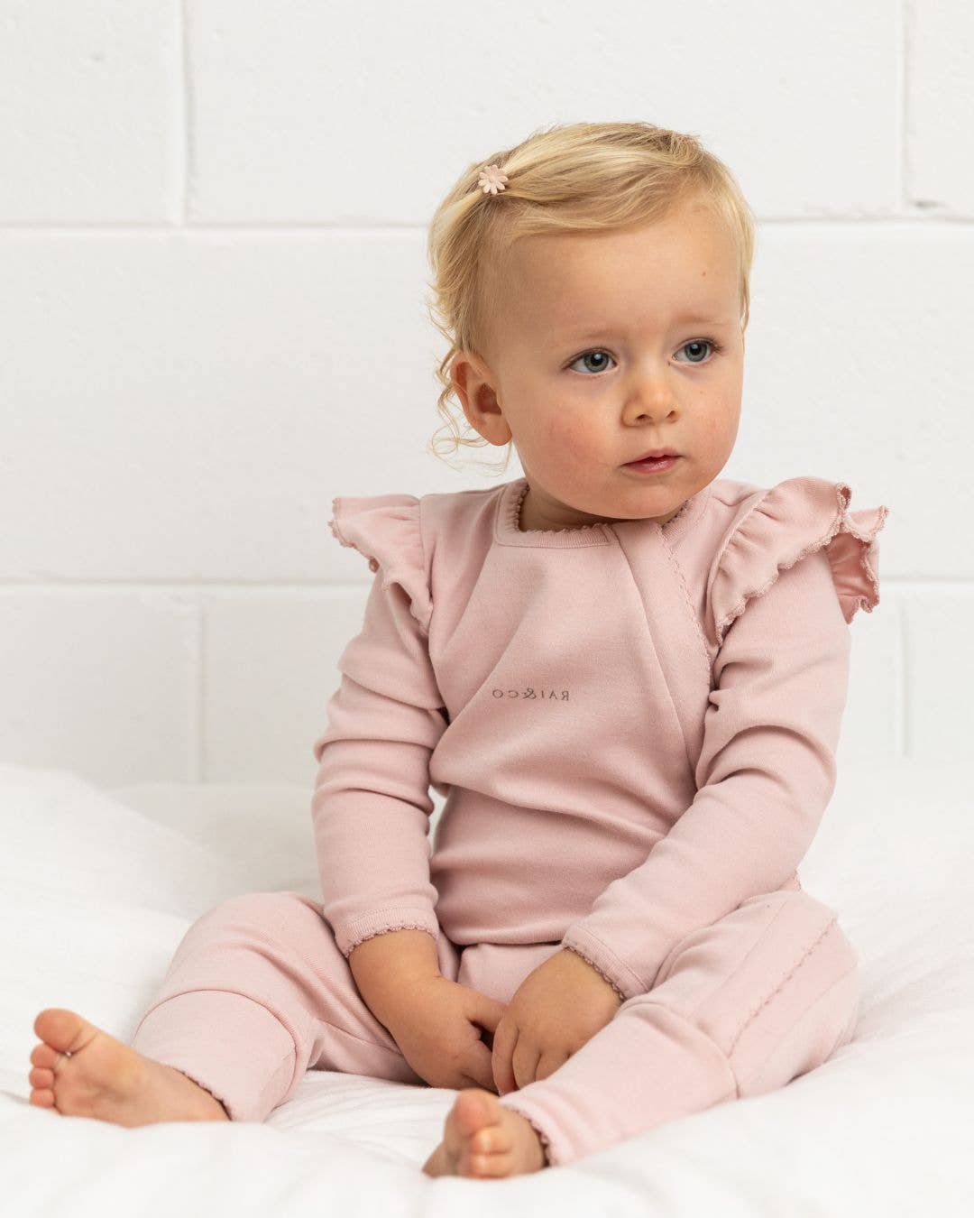 APPLE FRILL ONESIE | BEIGE